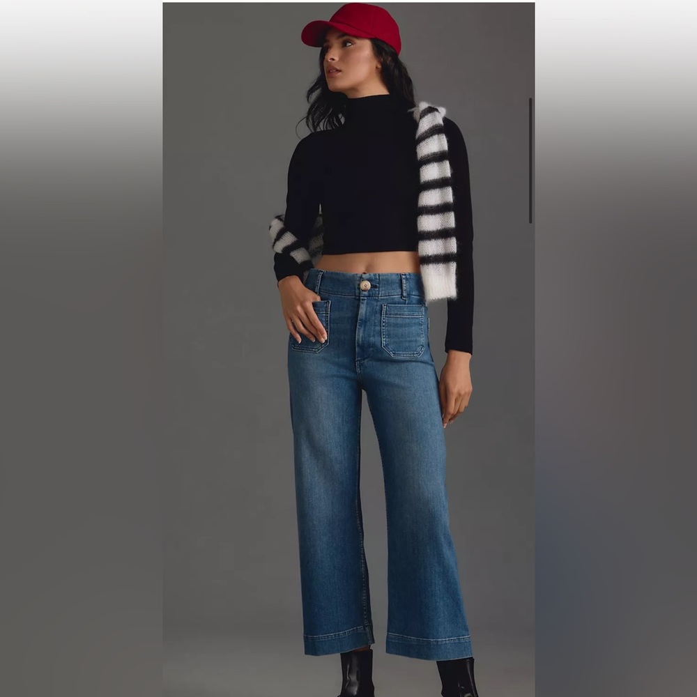 Anthropologie Pilcro and The Letterpress The Skipper high waisted cropped jean